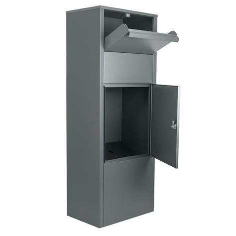 free standing metal post box|freestanding parcel drop box.